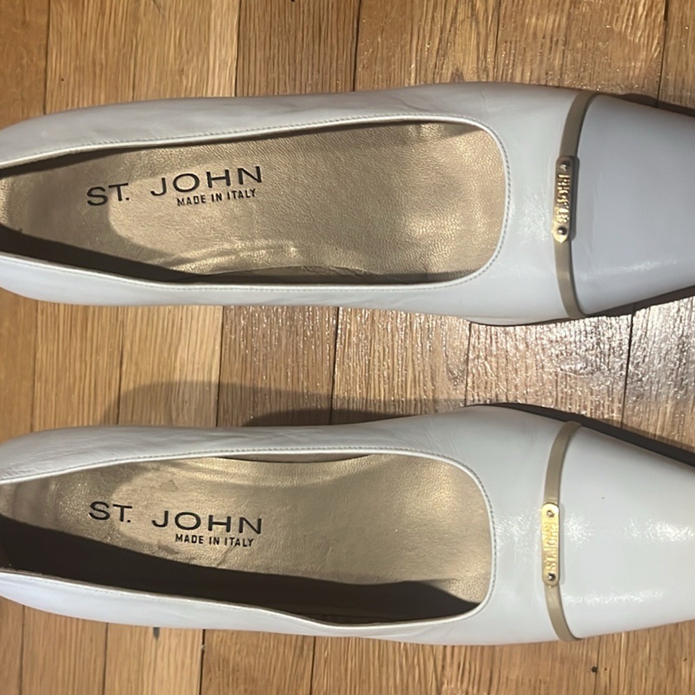St. John Women's White Leather Shoes